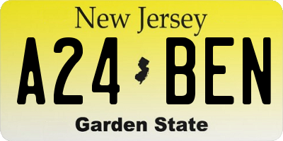 NJ license plate A24BEN