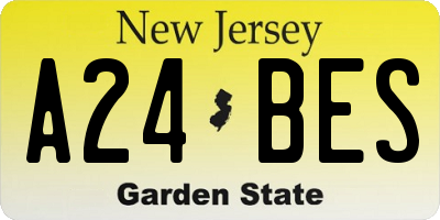 NJ license plate A24BES