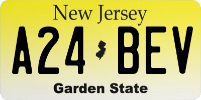 NJ license plate A24BEV