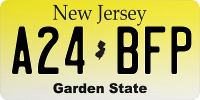 NJ license plate A24BFP