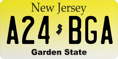 NJ license plate A24BGA