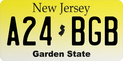 NJ license plate A24BGB