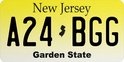 NJ license plate A24BGG
