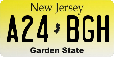 NJ license plate A24BGH