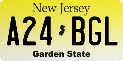 NJ license plate A24BGL