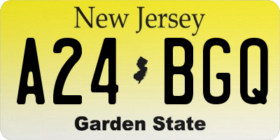 NJ license plate A24BGQ