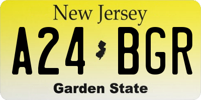 NJ license plate A24BGR