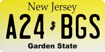 NJ license plate A24BGS