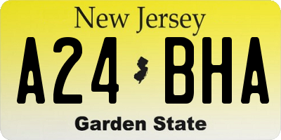 NJ license plate A24BHA