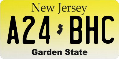 NJ license plate A24BHC