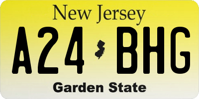 NJ license plate A24BHG