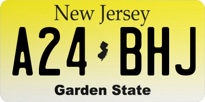 NJ license plate A24BHJ