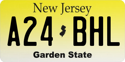 NJ license plate A24BHL