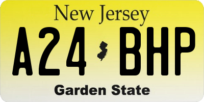 NJ license plate A24BHP