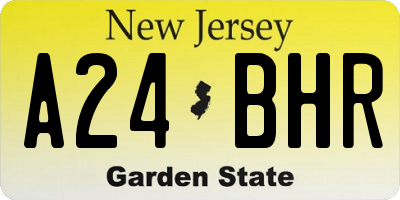 NJ license plate A24BHR