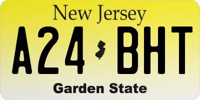 NJ license plate A24BHT