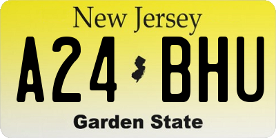 NJ license plate A24BHU