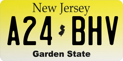 NJ license plate A24BHV