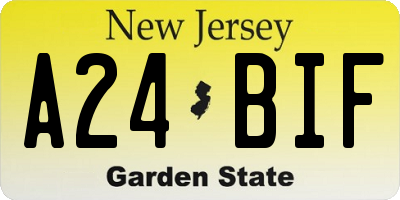 NJ license plate A24BIF