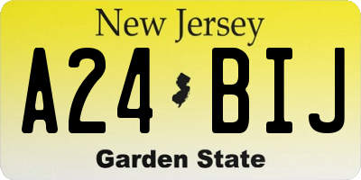 NJ license plate A24BIJ
