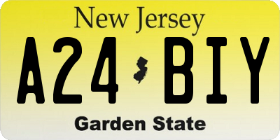 NJ license plate A24BIY