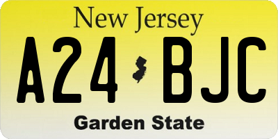 NJ license plate A24BJC