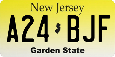 NJ license plate A24BJF