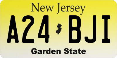 NJ license plate A24BJI