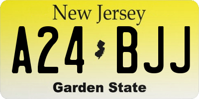 NJ license plate A24BJJ
