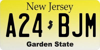NJ license plate A24BJM