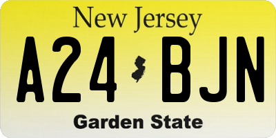 NJ license plate A24BJN