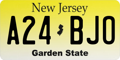 NJ license plate A24BJO