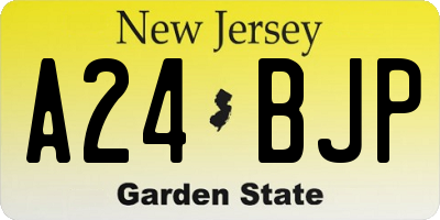 NJ license plate A24BJP