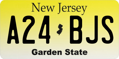 NJ license plate A24BJS
