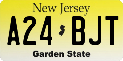 NJ license plate A24BJT