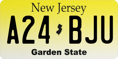 NJ license plate A24BJU