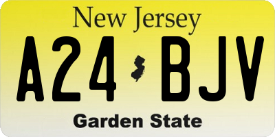 NJ license plate A24BJV