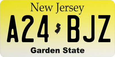 NJ license plate A24BJZ