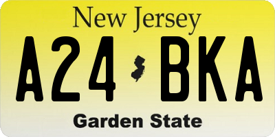 NJ license plate A24BKA