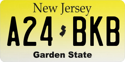 NJ license plate A24BKB