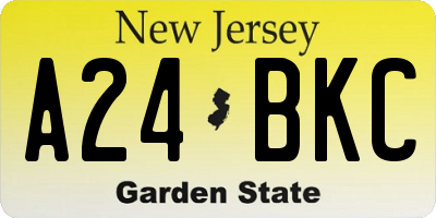 NJ license plate A24BKC