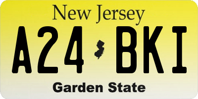 NJ license plate A24BKI