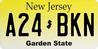 NJ license plate A24BKN