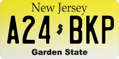 NJ license plate A24BKP