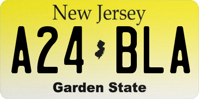 NJ license plate A24BLA