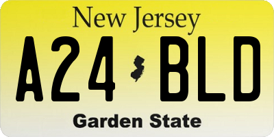 NJ license plate A24BLD