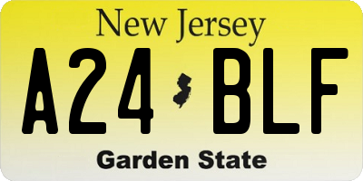 NJ license plate A24BLF