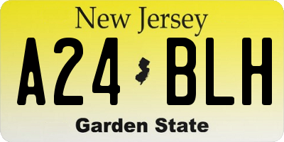 NJ license plate A24BLH