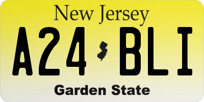 NJ license plate A24BLI