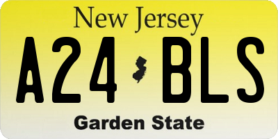 NJ license plate A24BLS